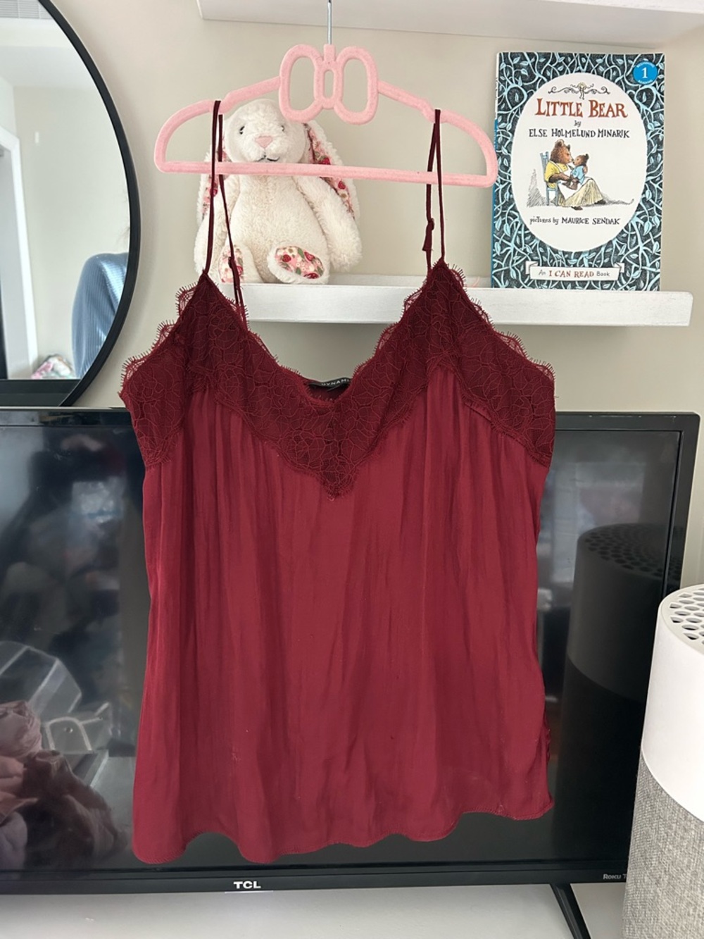 Dynamite XXS Satin and Lace Tank Top